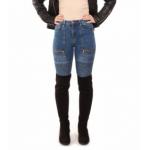 Denim Biker Style Super-Skinny Jeans