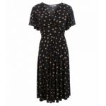 Black and Mocha Spot Fit and Flare Dress