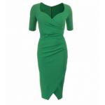 Emerald Green Sweetheart Neckline Midi Dress