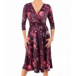 Plum and Pink Floral Fit & Flare Dress