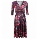 Plum and Pink Floral Fit & Flare Dress