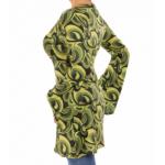 Green Retro Print Bell Sleeve Tunic Top