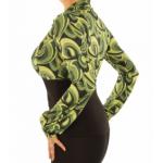 Green Retro Print Corset Top