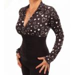 Black Heart Print Corset Top