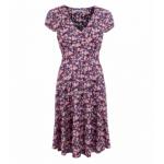 Purple Ditsy Print Tea Dress