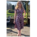 Purple Ditsy Print Tea Dress