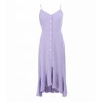Lilac Button Through Dip Hem Dress