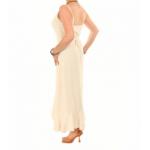 Beige Button Through Dip Hem Dress