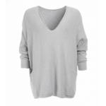 Light Grey Oversized V Neck Jumper