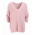 Pink Oversized V Neck Jumper