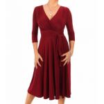 Wine Fit & Flare Tie Detail Dress