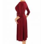 Wine Fit & Flare Tie Detail Dress