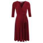 Wine Fit & Flare Tie Detail Dress