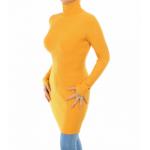 Mustard Ribbed Polo Neck Long Jumper