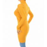 Mustard Ribbed Polo Neck Long Jumper