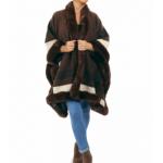 Chocolate Brown Faux Fur Trim Cape