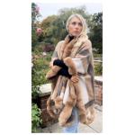 Camel Faux Fur Trim Cape