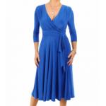 Royal Blue Fit & Flare Tie Detail Dress