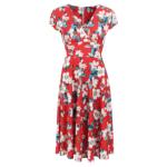 Red Floral Fit and Flare Dress