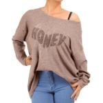 Mocha Oversized Sparkly Slouch Jumper