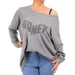 Grey Oversized Sparkly Slouch Jumper