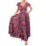 Vibrant Multi Print Button Detail Maxi Dress