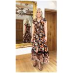 Orange Border Print Button Through Maxi Dress