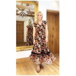 Orange Border Print Button Through Maxi Dress