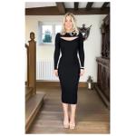 Black Cable Knit off the Shoulder Jumper Dress