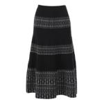 Black and Grey Knit A Line Skirt