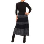 Black and Grey Knit A Line Skirt