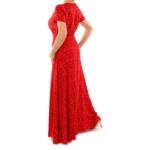 Red Ditsy Print Button-Through Maxi Dress