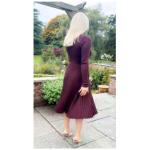 Chocolate Brown Pleated V Neck Jumper Dress