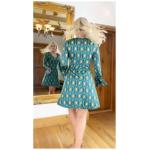 Green Retro Print Tunic Top or Mini Dress