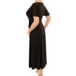 Black Fit and Flare Flutter Sleeve Dress