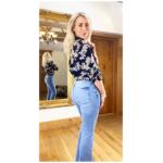 Navy Blue Embroidered Long Sleeve Shirt