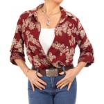 Burgundy Embroidered Long Sleeve Shirt