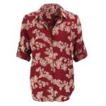 Burgundy Embroidered Long Sleeve Shirt