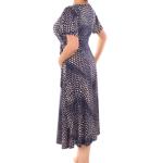 Navy Blue Fit & Flare Flutter Sleeve Dress