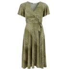 Olive Green Fit & Flare Flutter Sleeve Dress