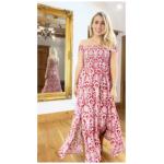 Red Paisley Print off the Shoulder Maxi Dress