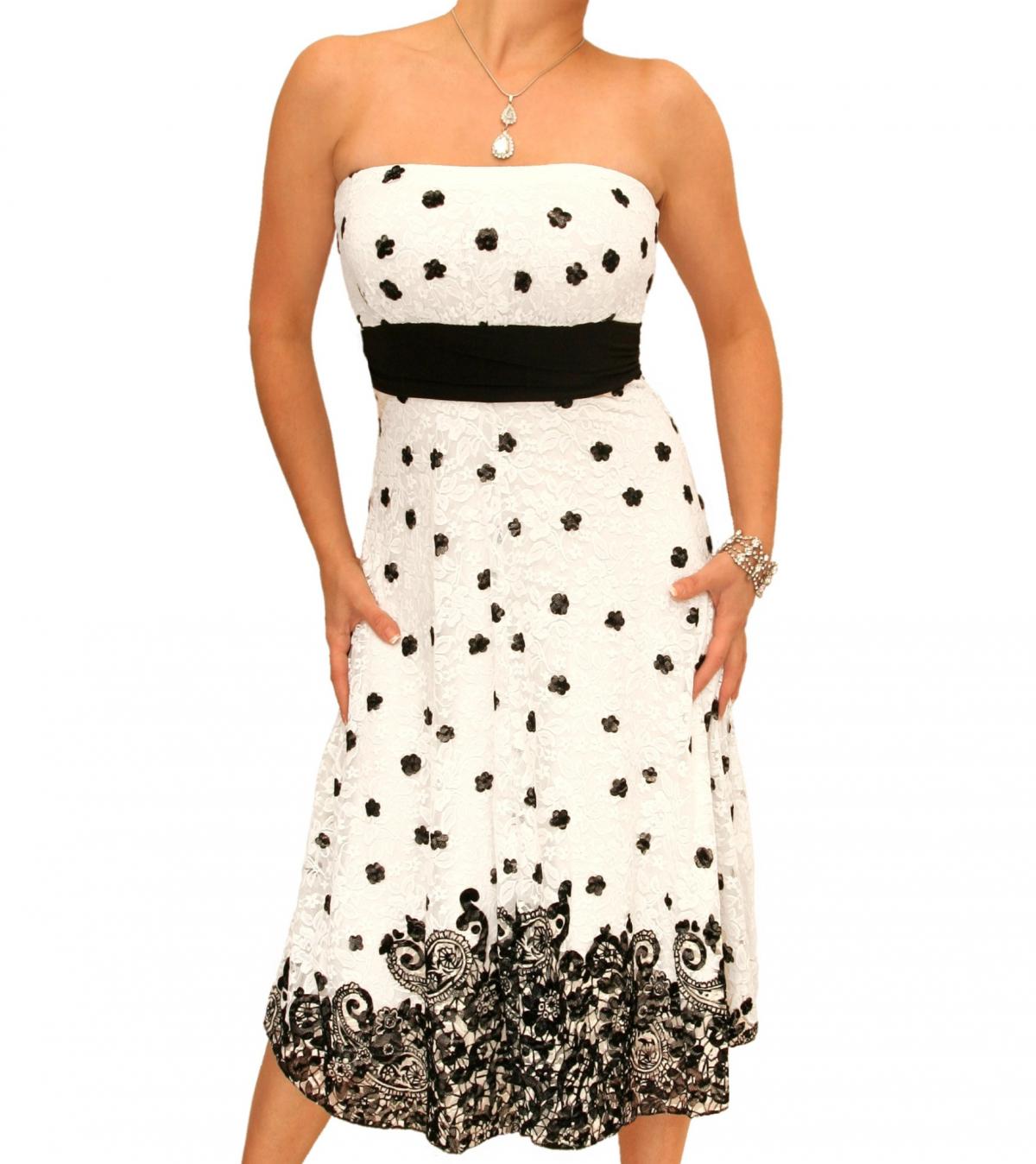 White Lace Strapless Dress