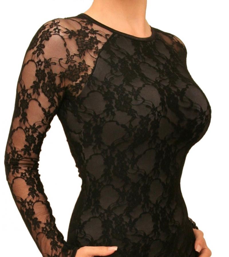 Black Lace Stretchy Dress
