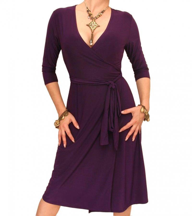 Purple Elegant Wrap Dress