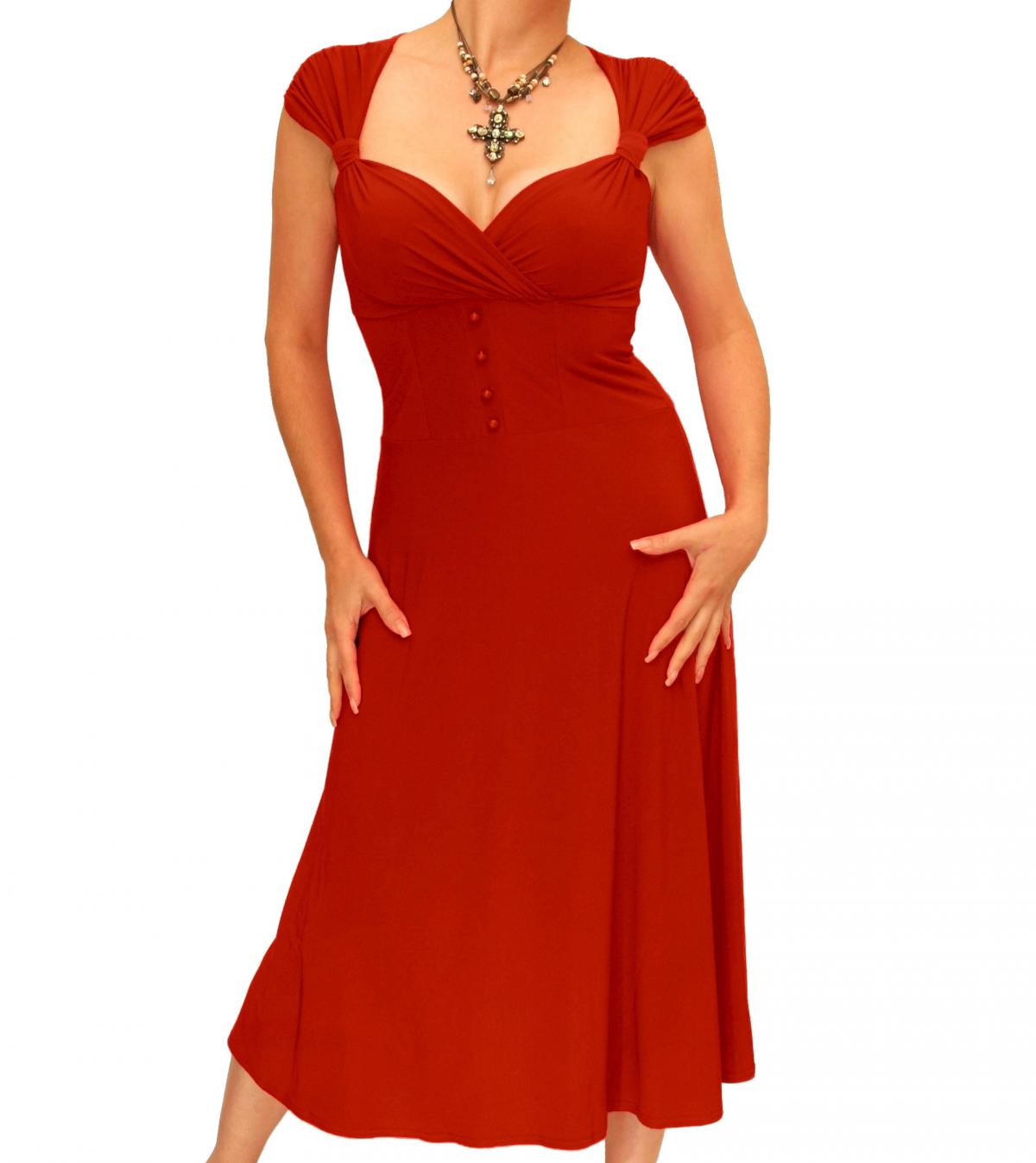 Red Sweetheart Neckline Dress