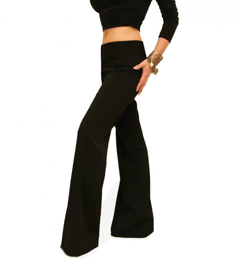 LEEROVENITA Flared Women Black Trousers - Buy LEEROVENITA Flared Women  Black Trousers Online at Best Prices in India