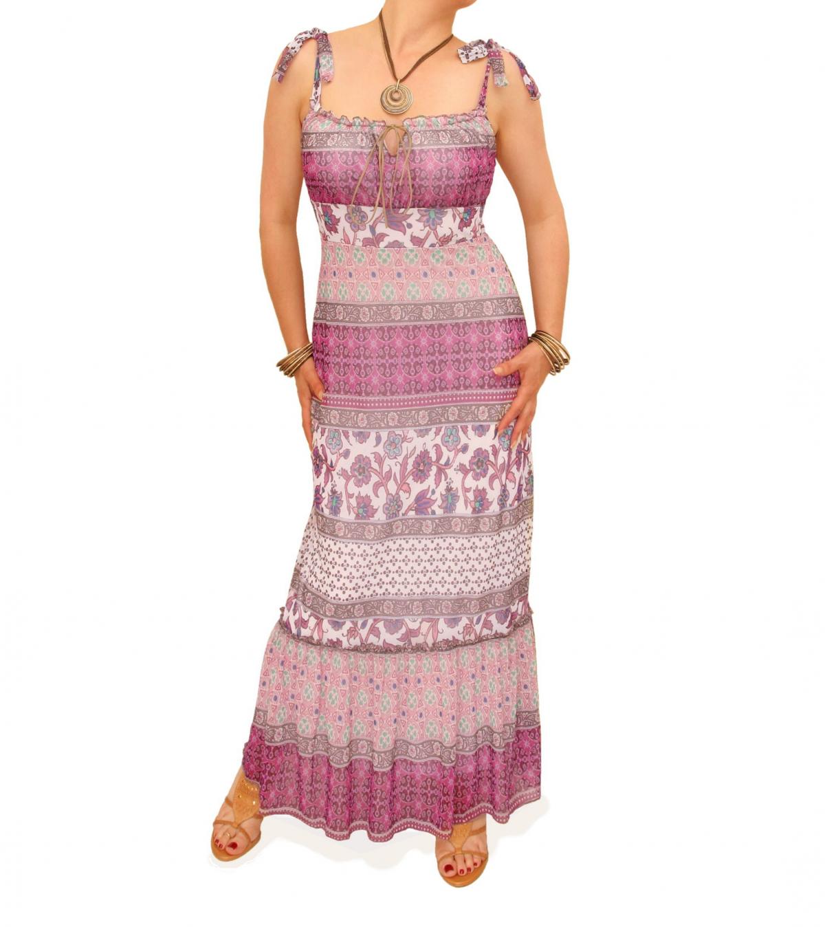 Paisley Print Mesh Maxi Dress