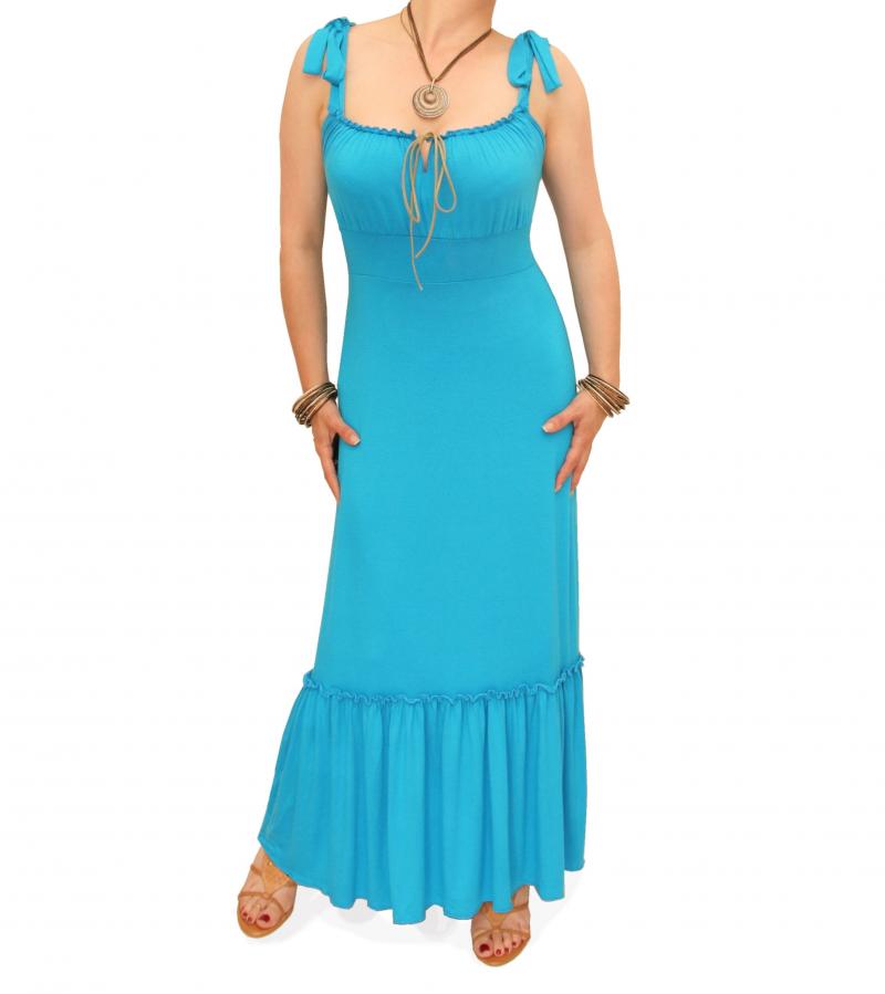 Turquoise gypsy style maxi dress