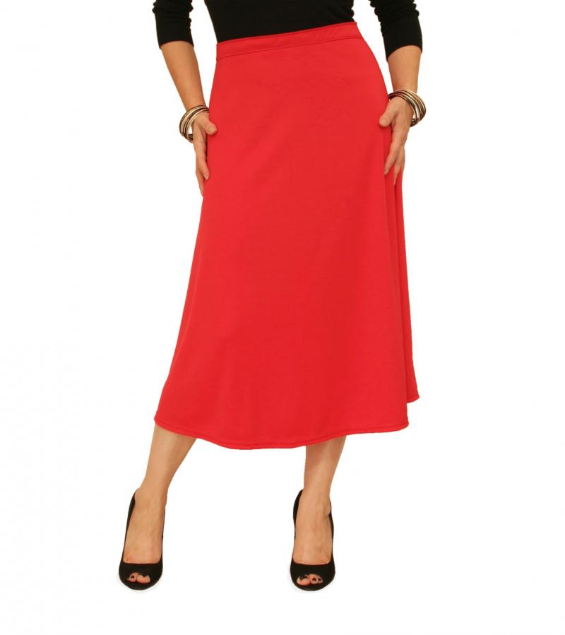 just blue - red ponte a line skirt