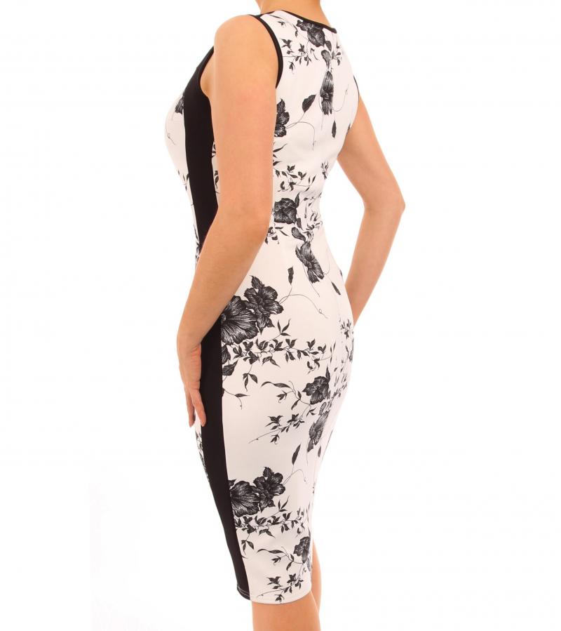 Keyhole Front Floral Print Dress